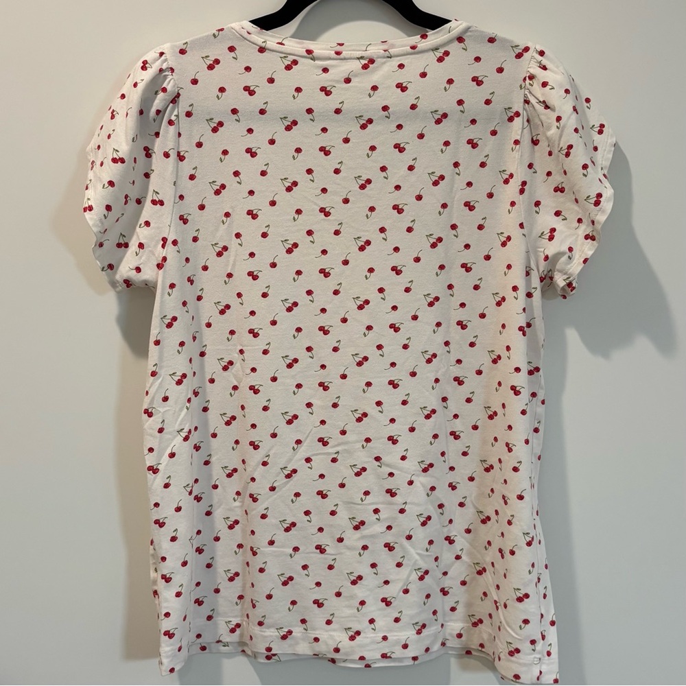 Set of 2 Lauren Conrad V-Neck Tops Cherry Print & Black Large - Picture 3 of 10
